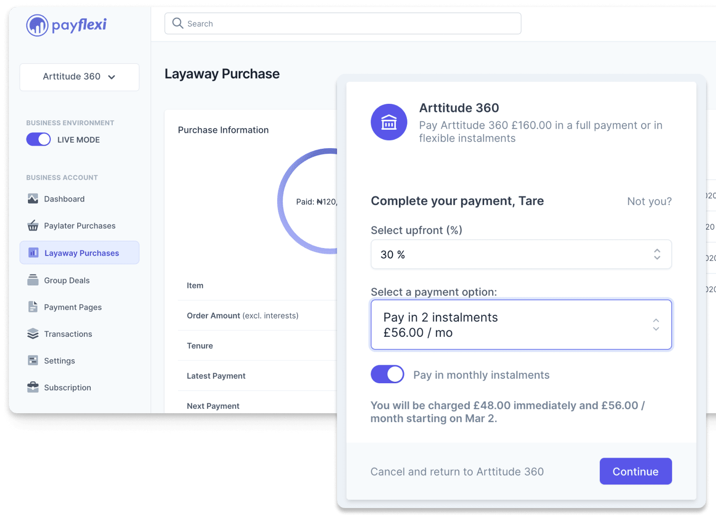 Flexible Payment Checkout